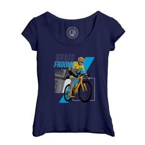 MAILLOT DE CYCLISME T-shirt Femme - Fabulous - Col Echancré - Bleu - Chris Froome Vélo France Cyclisme Tour