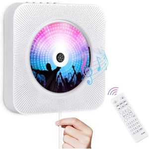 Baladeur CD GENERIQUE Lecteur cd blanc portable mural musique bluetooth  télécommande fm radio hifi haut-parleur avec usb 3. 5mm écran led