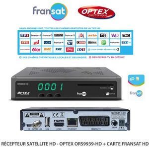 RÉCEPTEUR - DÉCODEUR   Récepteur Satellite HD - Optex ORS9939-HD – 4000 c
