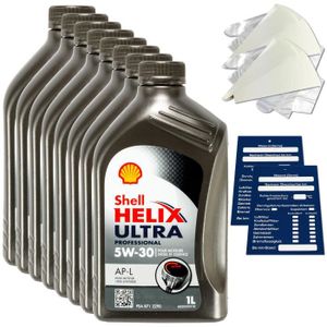 HUILE MOTEUR 8 litres Shell Helix Ultra Professional AP-L 5W30 Huile moteur 550040602 ACEA C2 SET