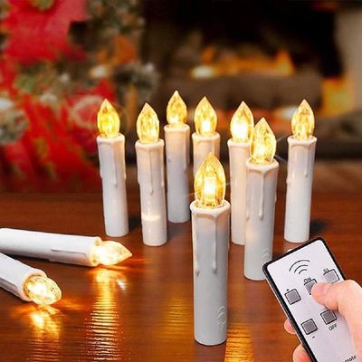 Bougie Led Flamme Vacillante, 6 Pièces Bougies LED Sans Flamme à Piles, Bougie Electrique Flamme Vacillante, Bougies Coniques LED Pour Noël, Thanksgiving, Halloween, Anniversaire, Mariage