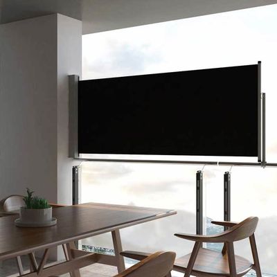 Auvent Latéral Rétractable VidaXL – Écran Intimité Terrasse 200x500 Cm Noir – Anti-UV & Vent