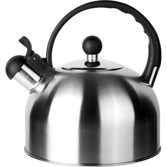 Bouilloire Melbourne Beka 2,5L - Sifflette En Inox Pour Induction Et Tous Feux - Poignée Anti-chaleur Et Couvercle Transparent