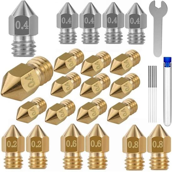 Buse d'imprimante 3D,accessoire MK8 0.4mm pour CR-10 pour Ender 3 pour