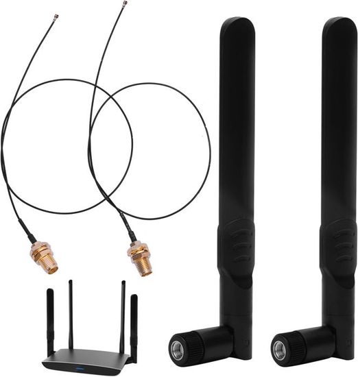 Futheda 2 Paquets Antenne WiFi RP-SMA Mâle 3dBi 2.4GHz 5GHz 5