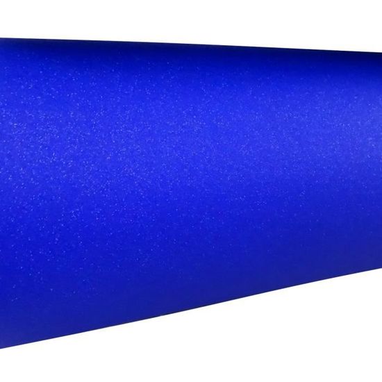 Film Vinyle Bleu Métallisé Brillant - 152 Cm X 70 Cm - Thermoformable - Adhésif Qualité
