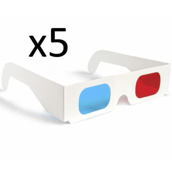 20 Lunettes 3D Papier Rouge/Bleu - Pour Films 3D - Home Cinéma - Léger Et Pliable