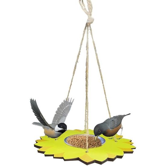 Mangeoire Oiseaux Extérieur - Distributeur Nourriture Suspendu - 2 Troux - Anti-intempéries