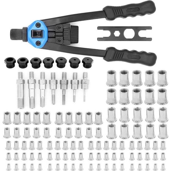 Écrou de Rivet Set, 110 Pcs 7 Tailles Pistolet à Riveter M3-M12 Kit de ...