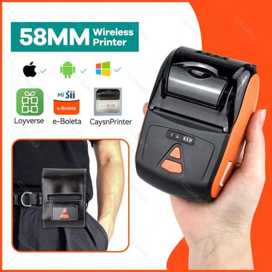 Imprimante Thermique Portable Bluetooth 58mm - Mini Imprimante Mobile Pour Reçus Et Logistique