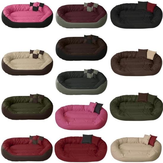 BedDog 4en1 lit pour chien SUNNY, coussin, panier pour chien [XXXL env. 150x120cm, CANDY (rose/noir)]