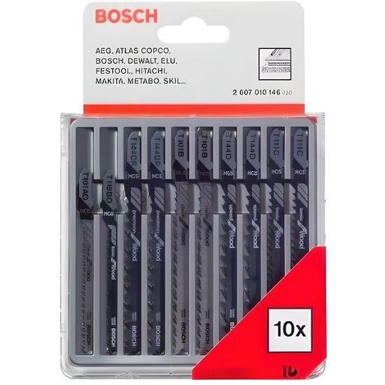 Lot de 10 lames de scie sauteuse pour bois Bosch - Marque BOSCH