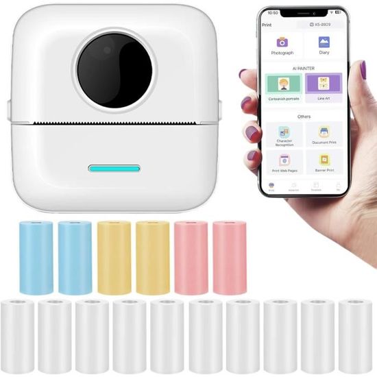 Imprimante Thermique Portable Sans Encre - Rechargeable, Bluetooth, Compatible A4 - Idéale Pour La Maison Et Les Déplacements - 9