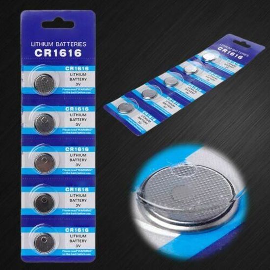 5 Piles Bouton CR1616 3V Lithium - Pour Télécommande, Montre Électronique, Calculatrice, Jouet