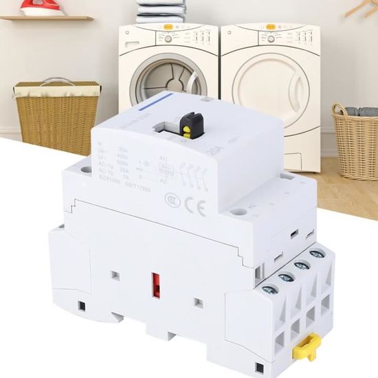 Contattore 220v Contacteur AC Heschien HSR1-20 - 20A 2P 2NC, Bobine 220V/240V, Montage Rail DIN | Pour Domotique Et Électricité Contacteur 20a Heschien Contattore 220v Contacteur AC Heschien HSR1-20 - 20A 2P 2NC, Bobine 220V/240V, Montage Rail DIN | Pour Domotique Et Électricité Contacteur 20a Heschien