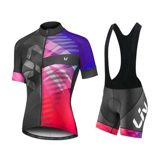 Tenue Cyclisme Femme - Short + T-shirt Assorti, Couleur Multicolore, Taille 8-12