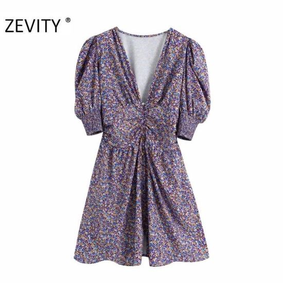 Robe Femme Vintage Imprimé Floral Coton - Taille Unique, Fente Côté, Manches Longues - Rouge