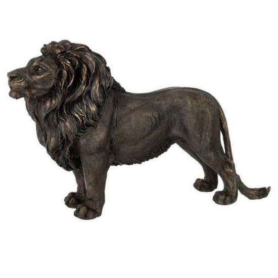 Statuette Déco "lion Debout" 52cm Bronze Marron