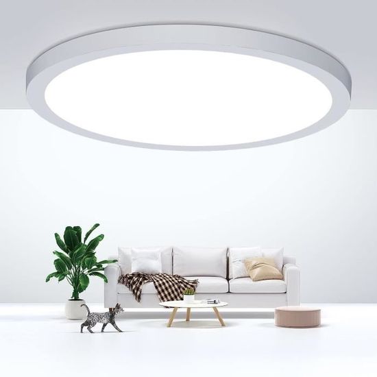 Plafonnier LED Plat 24W 2400LM - 58x20cm, épaisseur 2.47cm - Blanc Neutre 4000K - Pour Chambre, Salon, Cuisine