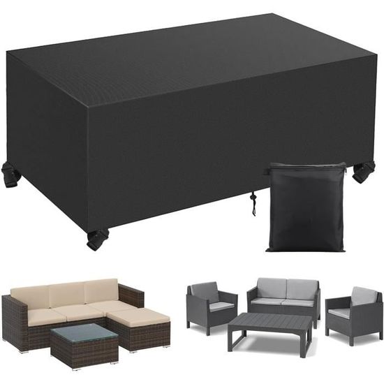 Housse De Table De Jardin Ronde - YSTP - Imperméable - Protection UV 420D - Noir - Jardin