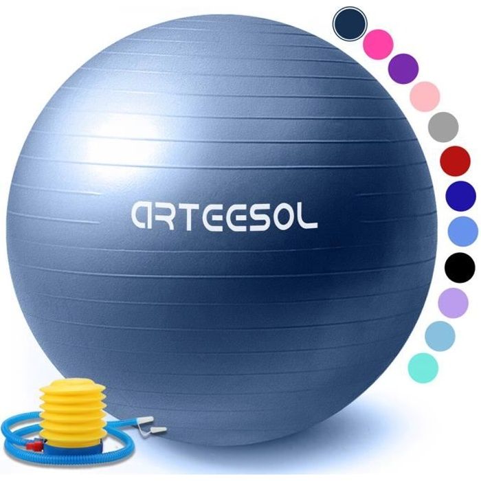 arteesol Ballon Fitness, Swiss Ball, Ballon Grossesse, Ballon Gym Ball Yoga Ballon d'exercice Balle avec Pompe Antidérapant 65cm