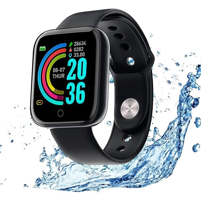 Montre Connectée Intelligente,Pression Artérielle Cardio Fréquence Smartwatch Bracelet Connecté Ecran Couleur Montre Sport Etanche