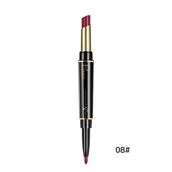 Crayon de bâton de crayon à lèvres imperméable à double extrémité durable Lipliner 16 couleurs Buonege 2906