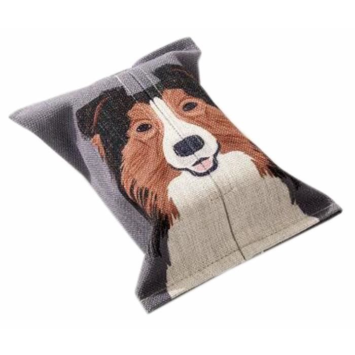Pratique Tissu Tissus Papier toilette Porte-mouchoirs Box chien gris