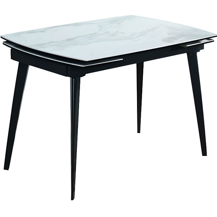 Table extensible céramique blanc marbré 120 à178 cm - Florida