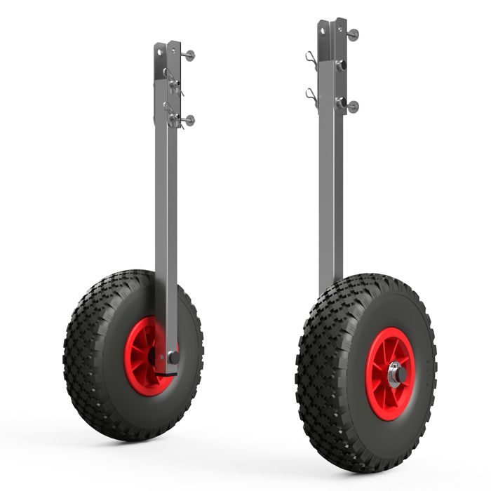 Roues de halage de mise à l'eau, pour annexes, SUPROD ET260, Acier inoxydable, noir/rouge