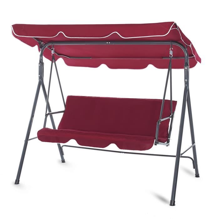 Balancelle Hollywood Balançoire Swing de jardin 170 x 115 x 153 cm - Strattore - Spicy Cherry