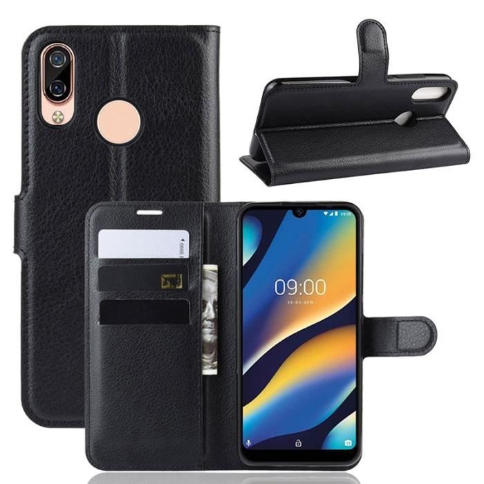 Coque Folio Wiko View 3 Lite, Noir Couleur Integrale Antichoc Protection Élégant Souple Slim Bumper Anti-rayures
