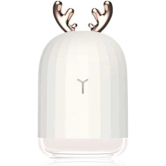 220ml Mini Humidificateur d'air Diffuseur d'huile essentielle, Oreille de Cerf Humidificateur à ultrasons USB avec LED Veilleuse