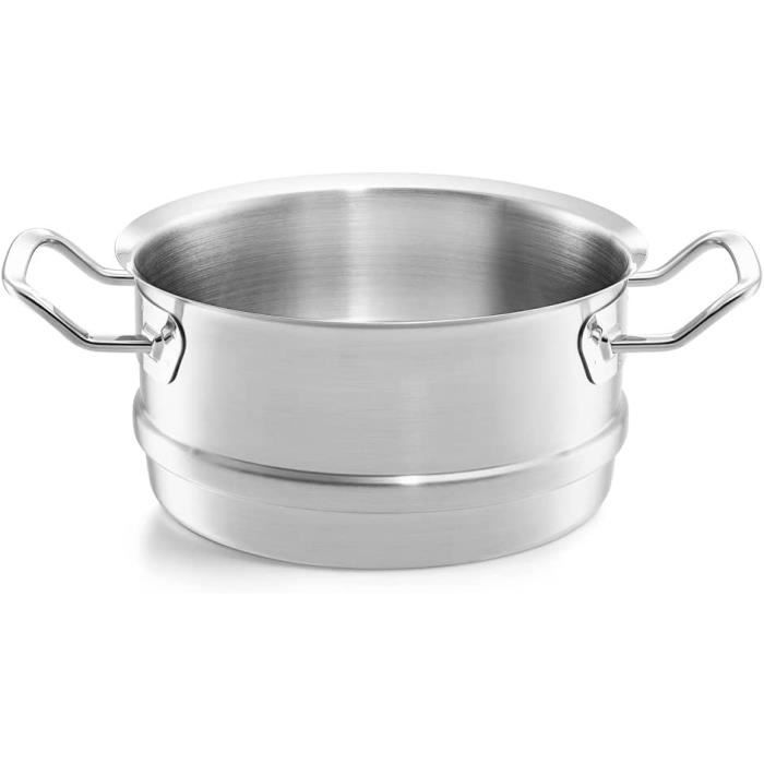 Faitout Fissler Profi Collection - 24 Cm, 6,3 L - Acier Inoxydable 18/10 - Compatible Induction, Four - Fabriqué En Allemagne