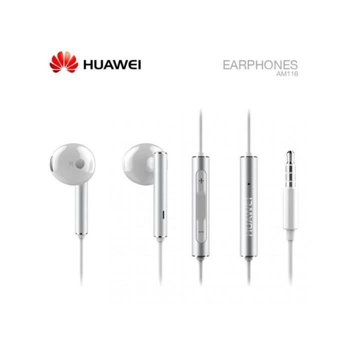 KIT PIETON STEREO ARGENT AVEC TELECOMMANDE HUAWEI