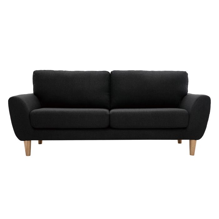 Miliboo - Canapé scandinave tissu gris anthracite 3 places ALICE