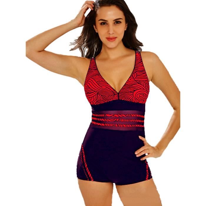 Maillot de Bain Femme 1 Pièce Monokini Shorty Filet - Ultra mode