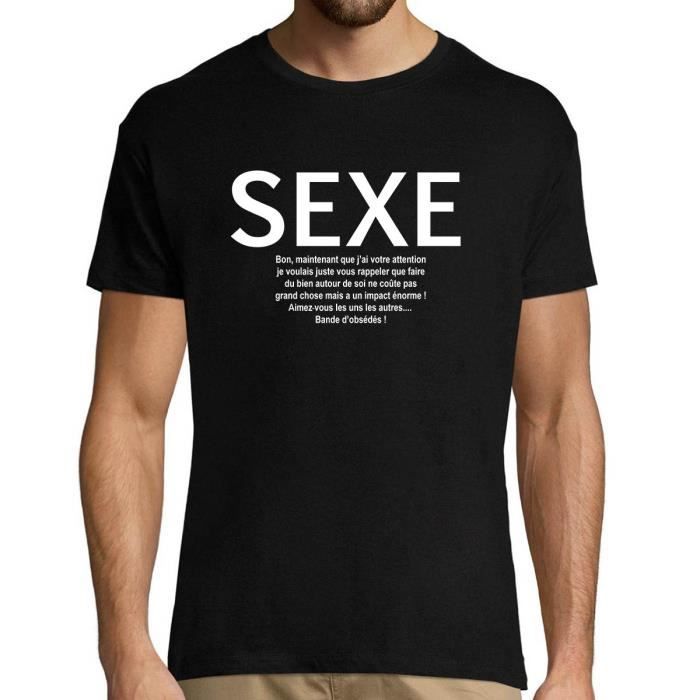 T-Shirt Homme Message Humour Sexe Bandes d'obsédés ! Humour drôle Fun Message Petit Paix et Respect - T-Shirt col Rond (S - XXL)