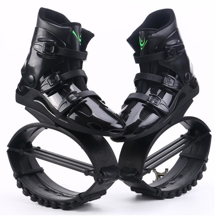 Chaussures Jump Chaussures Rebound Recommandé Poids 55-100kg (121lb-220lb) Chaussures Bounce L / XL / XXL pour Adulte-Noir/Vert