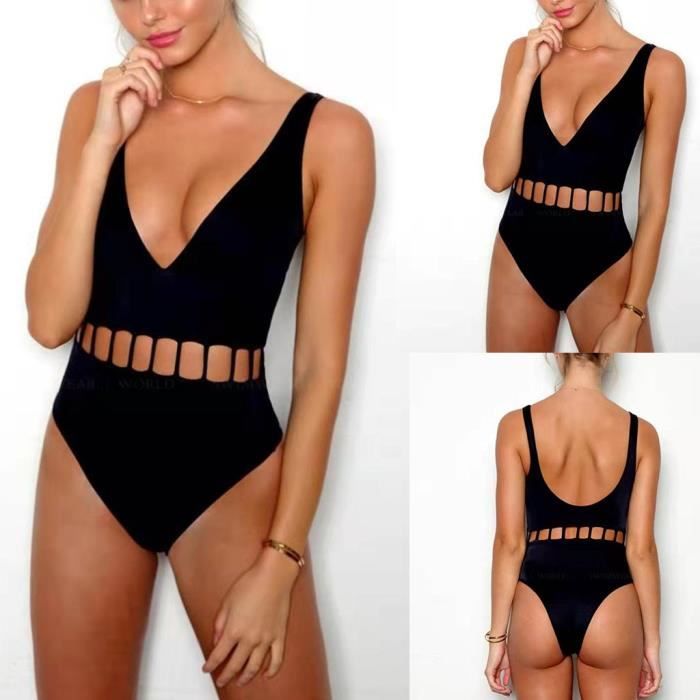 Mode féminine Tankini solide maillot de bain maillot de bain maillots de bain maillots de bain rembourrés Noir