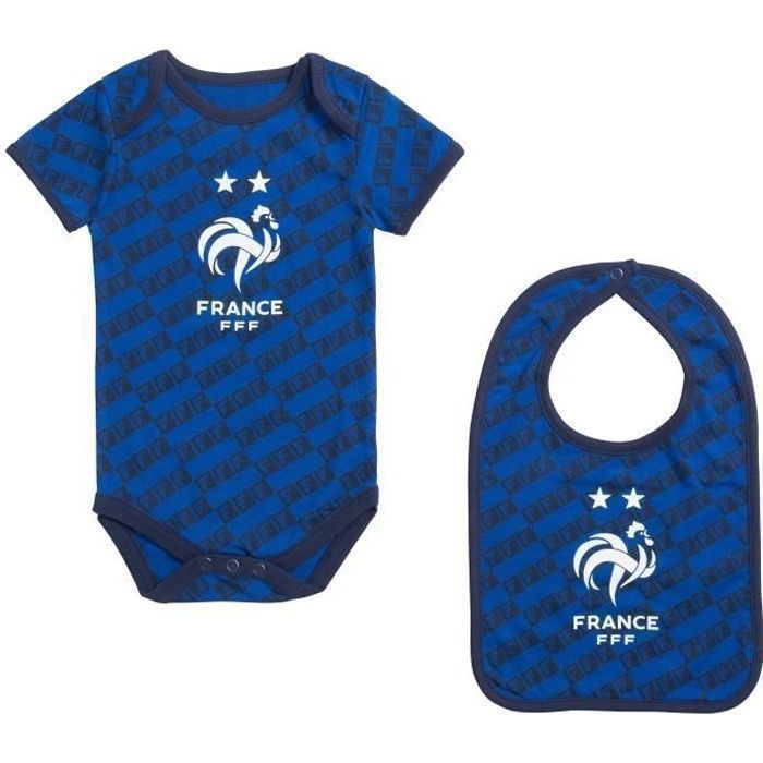 Ensemble body + bavoir FFF bébé - Collection officielle EQUIPE DE France