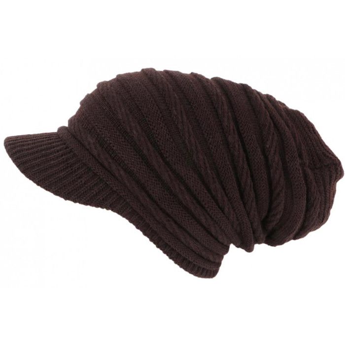 Bonnet Casquette Rasta Marron Chocolat en Laine douce fashion Kift - Taille unique - Marron