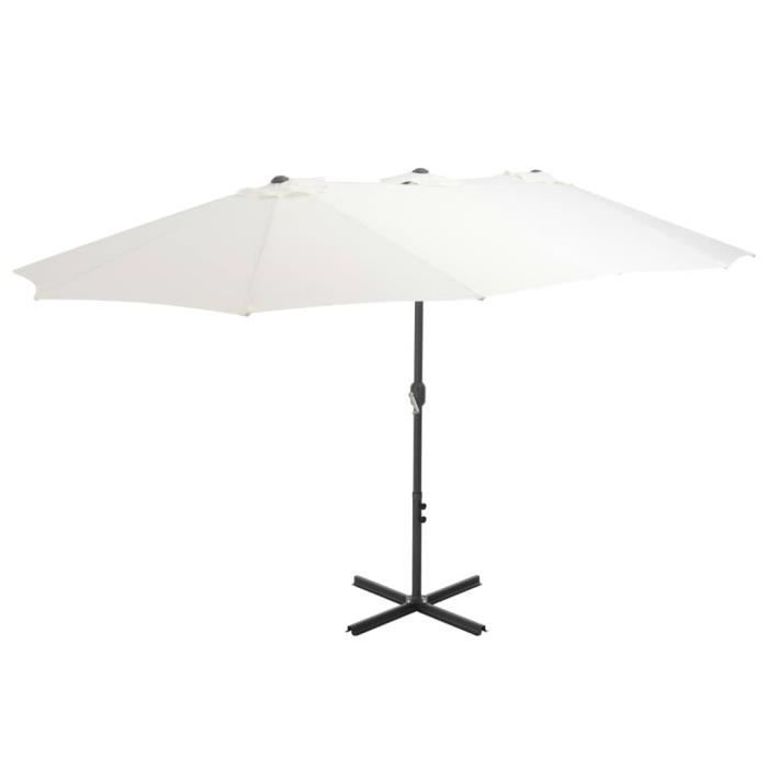 Magnifique Economique Parasol d'extérieur et poteau en aluminium 460 x 270 cm Sabe