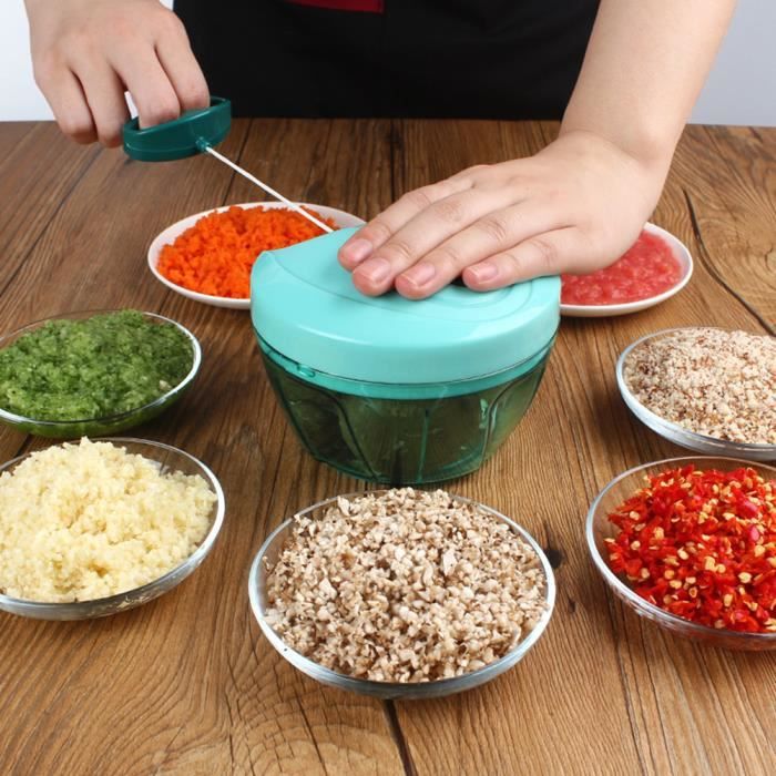 Coupe-légumes, houes Maunell, Broyeur multi fruits et oignon 330 ml, avec 3 couteaux en acier inoxydable