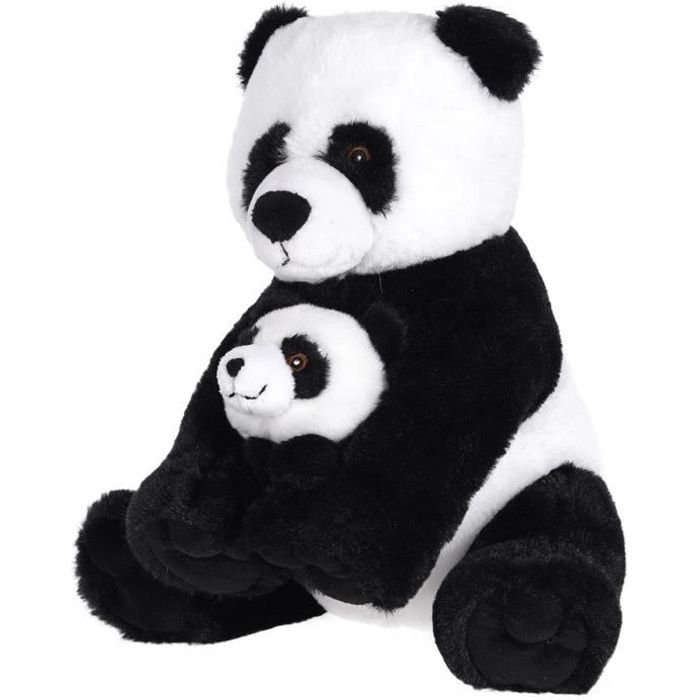 Peluche Panda Maman et Bébé - Très Réaliste et Doux au toucher