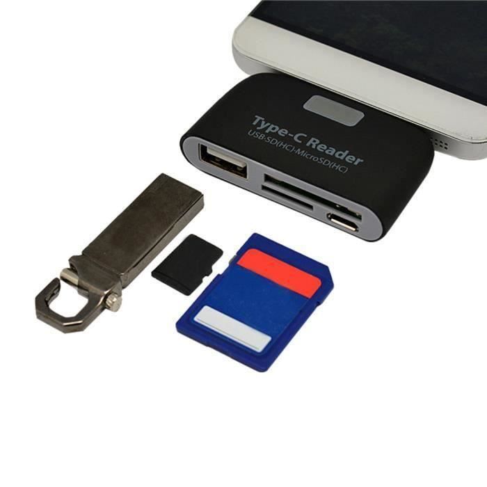 WS04215-Haute Qualité 4 en 1 OTG - TF - SD adaptateur Smart Card Reader Micro USB Charge Dur-PortXx1492