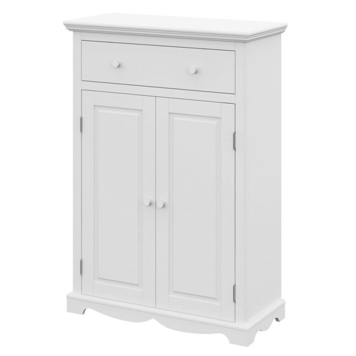 Buffet Le Parisien Charme Blanc 2 Portes 1 Tiroir 2 Tablettes 94 x 134 x 42 cm - L 94 x l 42 x H 134 cm Buffet Le Parisien Charme Blanc 2 Portes 1 Tiroir 2 Tablettes 94 x 134 x 42 cm - L 94 x l 42 x H 134 cm