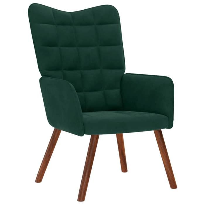 vidaXL Chaise de relaxation Vert foncé Velours 4016812