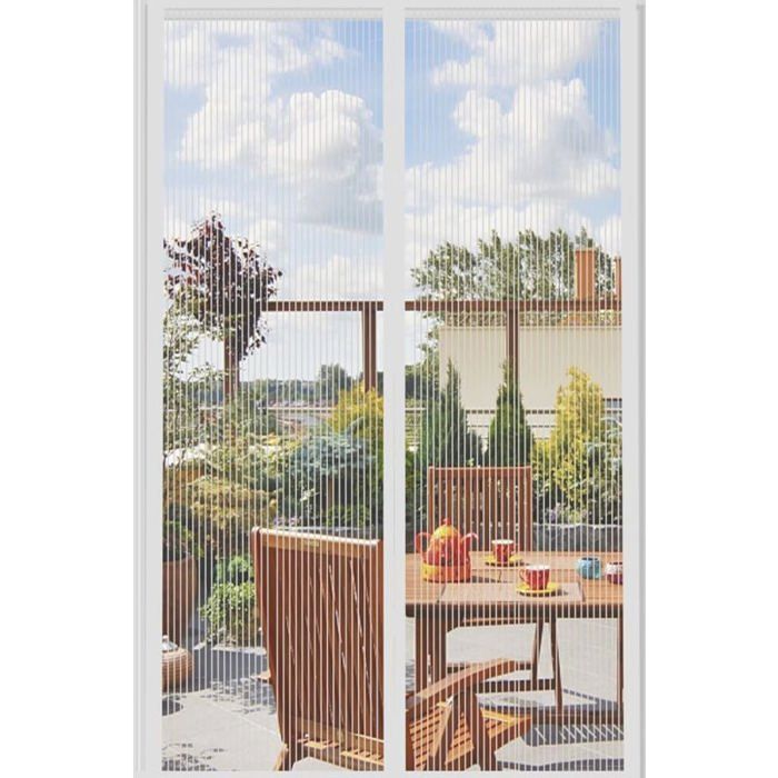Moustiquaire magnétique pour porte/fenêtre 100 x 210 cm - Blanc sans perçage