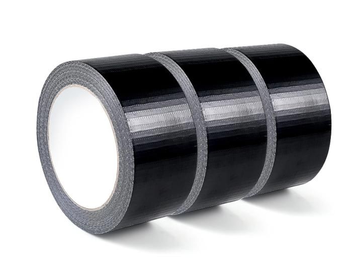 Lot De 3 Rubans Adhésifs Toile Noir Heavy Duty 50mm X 105m - Gaffer Étanche Et Résistant UV